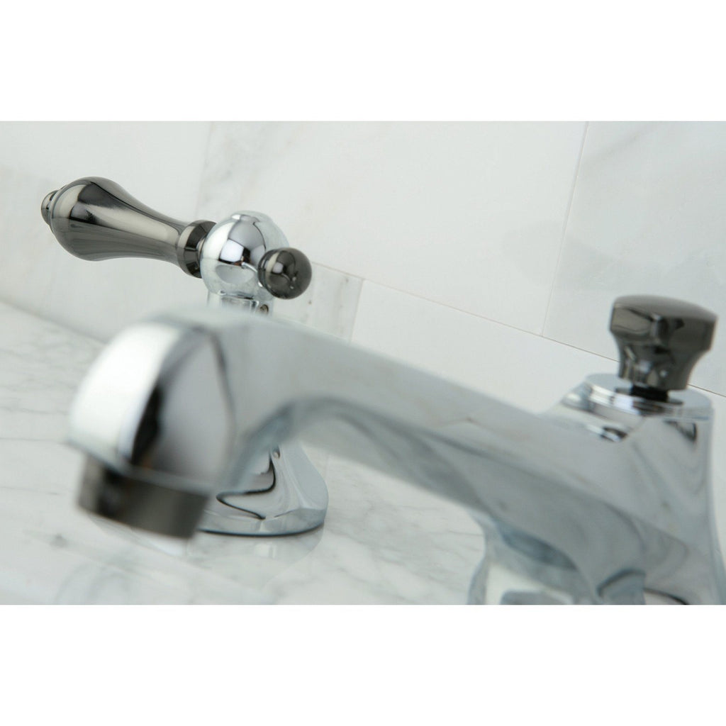 Water Onyx Two-Handle 3-Hole Deck Mount Widespread Bathroom Faucet with Brass Pop-Up