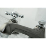 Water Onyx Two-Handle 3-Hole Deck Mount Widespread Bathroom Faucet with Brass Pop-Up
