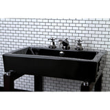 Water Onyx Two-Handle 3-Hole Deck Mount Widespread Bathroom Faucet with Brass Pop-Up