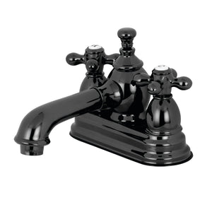 Water Onyx Two-Handle 3-Hole Deck Mount 4" Centerset Bathroom Faucet with Brass Pop-Up