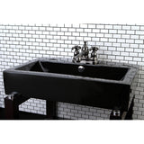 Water Onyx Double-Handle 3-Hole Deck Mount 4-Inch Centerset Bathroom Faucet with Brass Pop-Up