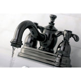 Water Onyx Two-Handle 3-Hole Deck Mount 4" Centerset Bathroom Faucet with Brass Pop-Up