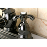 Water Onyx Double-Handle 3-Hole Deck Mount 4-Inch Centerset Bathroom Faucet with Brass Pop-Up