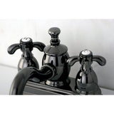 Water Onyx Double-Handle 3-Hole Deck Mount 4-Inch Centerset Bathroom Faucet with Brass Pop-Up