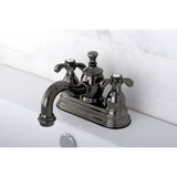 Water Onyx Two-Handle 3-Hole Deck Mount 4" Centerset Bathroom Faucet with Brass Pop-Up