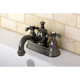 Water Onyx Double-Handle 3-Hole Deck Mount 4-Inch Centerset Bathroom Faucet with Brass Pop-Up