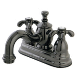 Water Onyx Two-Handle 3-Hole Deck Mount 4" Centerset Bathroom Faucet with Brass Pop-Up