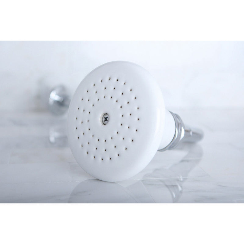 Victorian 5-1/8-Inch Round Raindrop Ceramic Shower Head with 12-Inch Shower Arm Combo