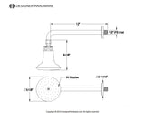 Victorian 5-1/8-Inch Round Raindrop Ceramic Shower Head with 12-Inch Shower Arm Combo