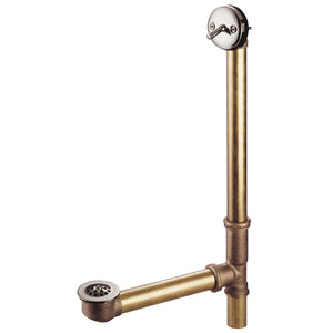 Made To Match 21-Inch Brass Trip Lever Tub Waste and Overflow with Grid Strainer