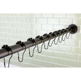 Edenscape 60-Inch to 72-Inch Adjustable Shower Curtain Rod with Rings Combo