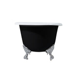 Aqua Eden 66-Inch Cast Iron Double Ended Clawfoot Tub with 7-Inch Faucet Drillings
