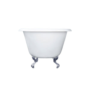 Aqua Eden 48-Inch Cast Iron Roll Top Clawfoot Tub with 3-3/8 Inch Wall Drillings