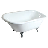 Aqua Eden 48-Inch Cast Iron Roll Top Clawfoot Tub with 3-3/8 Inch Wall Drillings