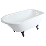 Aqua Eden 60-Inch Cast Iron Roll Top Clawfoot Tub with 3-3/8 Inch Wall Drillings