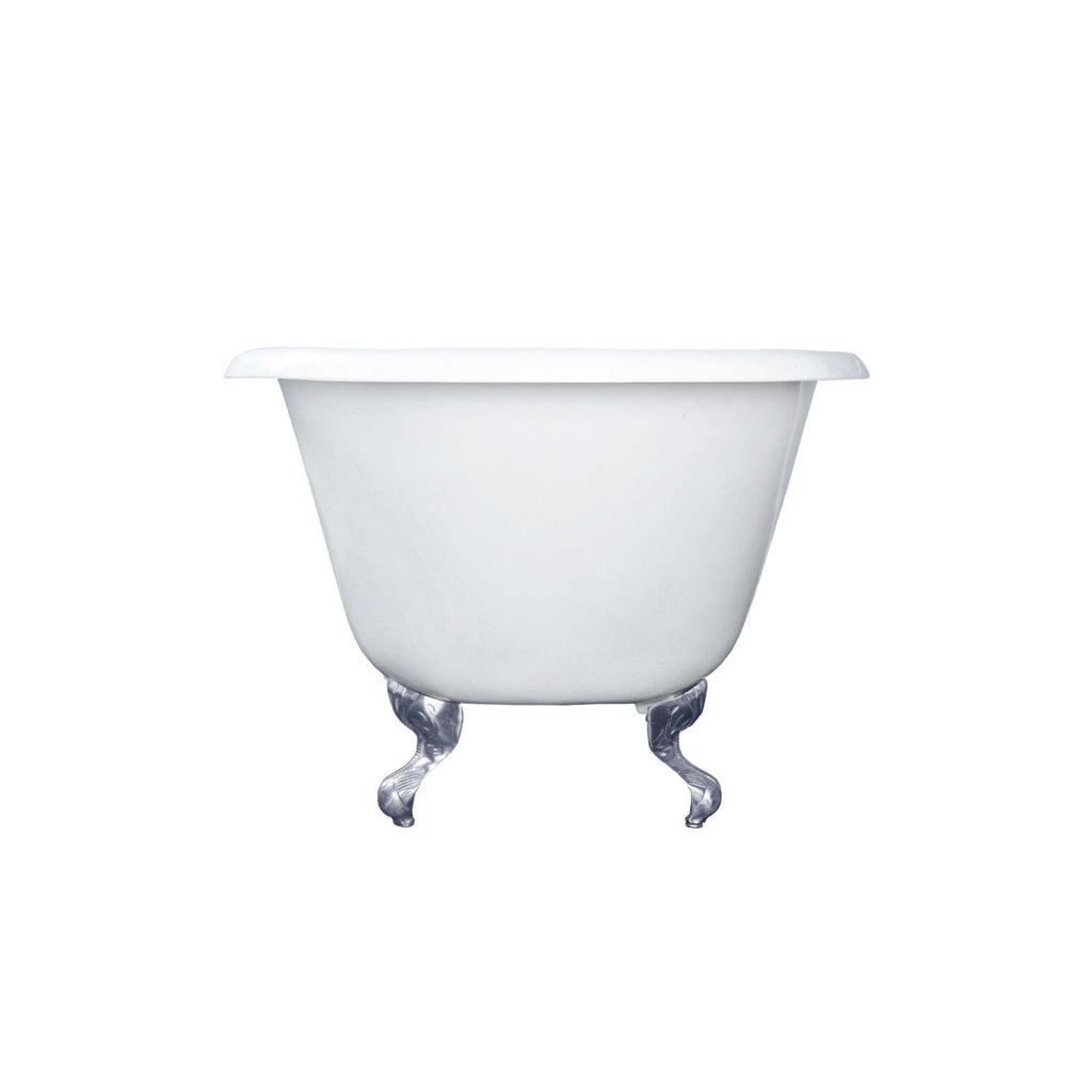 Aqua Eden 66-Inch Cast Iron Roll Top Clawfoot Tub with 3-3/8 Inch Wall Drillings