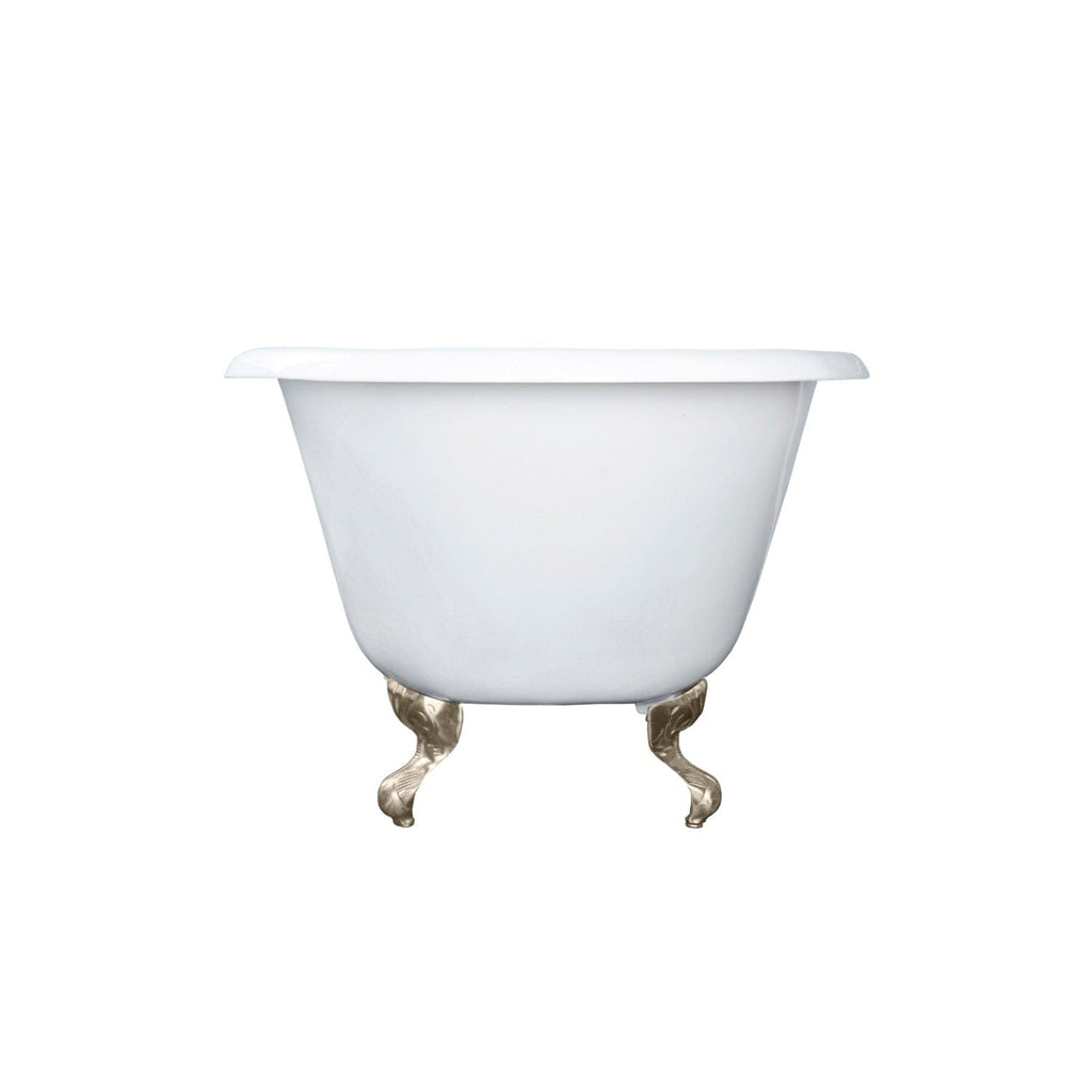 Aqua Eden 66-Inch Cast Iron Roll Top Clawfoot Tub with 3-3/8 Inch Wall Drillings
