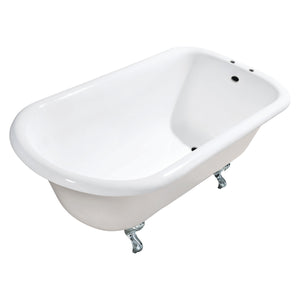 Aqua Eden 48-Inch Cast Iron Roll Top Clawfoot Tub with 7-Inch Faucet Drillings