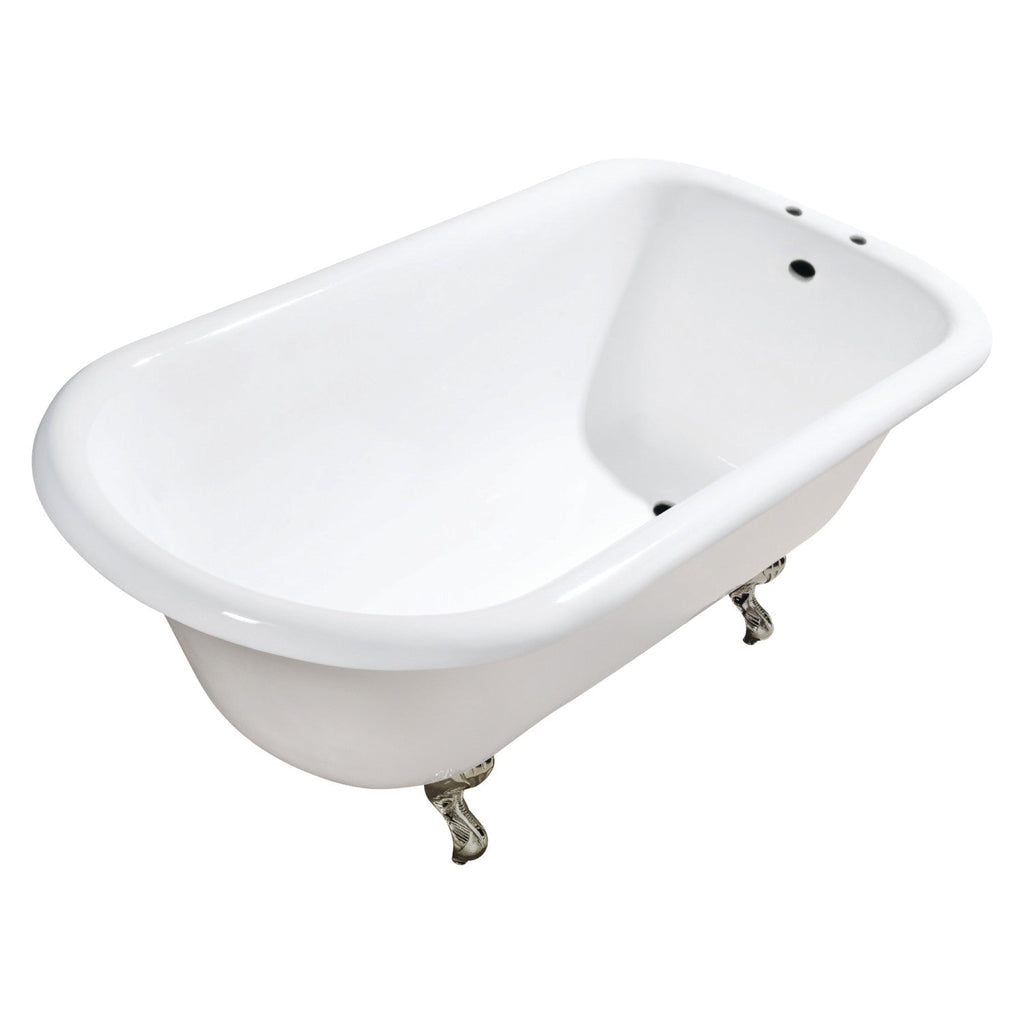 Aqua Eden 48-Inch Cast Iron Roll Top Clawfoot Tub with 7-Inch Faucet Drillings