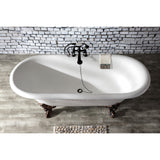 Aqua Eden 72-Inch Cast Iron Double Ended Clawfoot Tub with 7-Inch Faucet Drillings