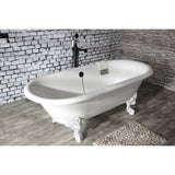 Aqua Eden 72-Inch Cast Iron Double Ended Clawfoot Tub (No Faucet Drillings)