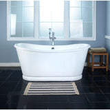 Aqua Eden 72-Inch Cast Iron Oval Double Slipper Pedestal Tub (No Faucet Drillings)