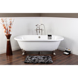 Aqua Eden 66-Inch Cast Iron Double Ended Clawfoot Tub (No Faucet Drillings)
