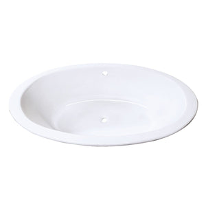 Aqua Eden 57-Inch Cast Iron Oval Drop-In Tub with Center Drain Hole