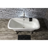 Aqua Eden 67-Inch Cast Iron Double Ended Clawfoot Tub (No Faucet Drillings)