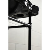 Imperial 36-Inch Ceramic Console Sink with Stainless Steel Legs (8-Inch, 3-Hole)