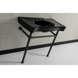 Imperial 36-Inch Ceramic Console Sink with Stainless Steel Legs (8-Inch, 3-Hole)