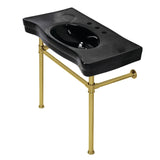 Imperial 36-Inch Ceramic Console Sink with Stainless Steel Legs (8-Inch, 3-Hole)