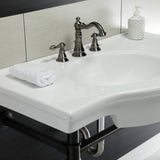 Templeton 37-Inch Ceramic Console Sink with Stainless Steel Legs (8-Inch, 3-Hole)