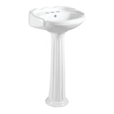 Stuart 20-Inch Ceramic Pedestal Sink (4-Inch, 3 Hole)