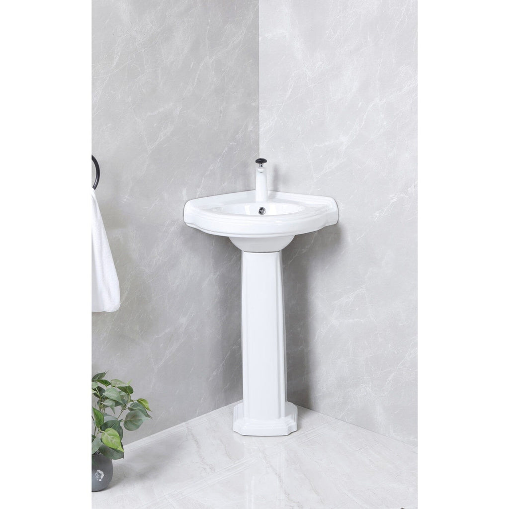 Pilaster 22-Inch Ceramic Pedestal Sink (Single Hole)