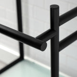 Fauceture Stainless Steel Console Sink Base with Glass Shelf