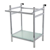 Fauceture Stainless Steel Console Sink Base with Glass Shelf
