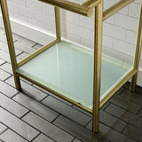 Fauceture Stainless Steel Console Sink Base with Glass Shelf