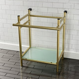 Fauceture Stainless Steel Console Sink Base with Glass Shelf