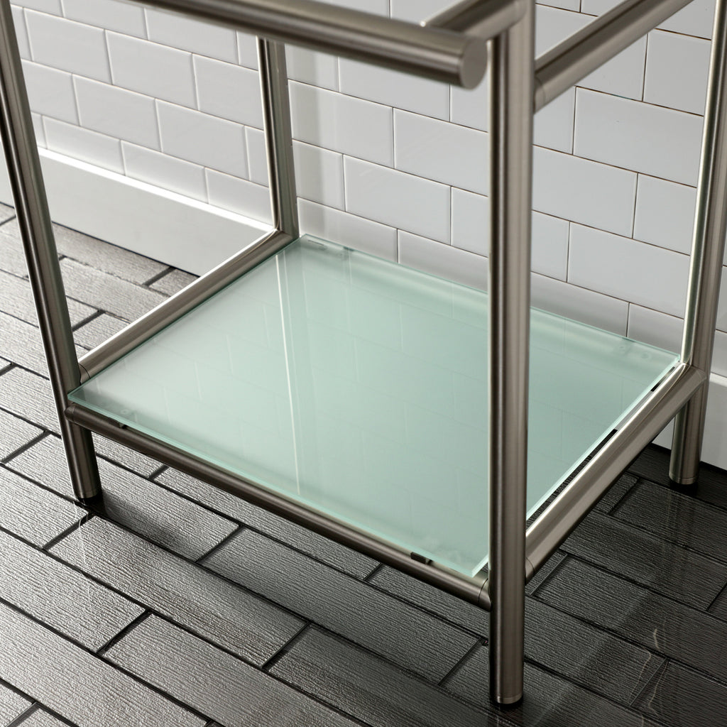 Fauceture Console Sink Base with Glass Shelf