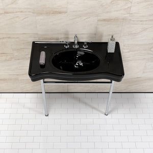 Bristol 36-Inch Console Sink with Stainless Steel Legs (8-Inch, 3 Hole)
