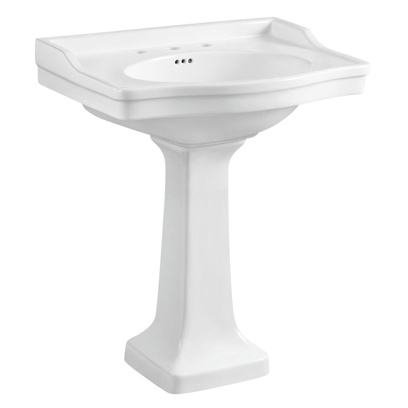 Imperial 29-15/16 Inch Wall Mount Pedestal Sink (8-Inch, 3-Hole)