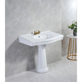 Sovereign 35-Inch Ceramic Pedestal Sink (4-Inch, 3 Hole)