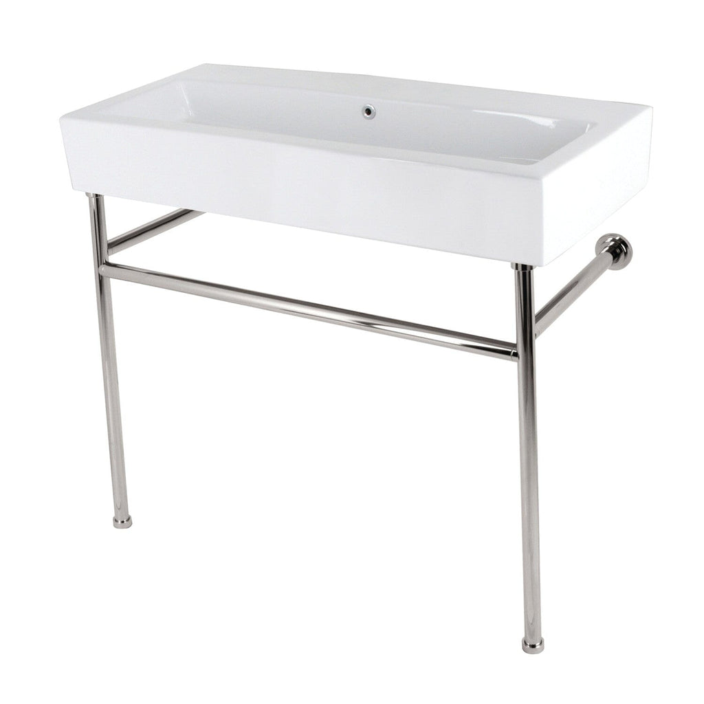 New Haven 39-Inch Console Sink with Stainless Steel Legs