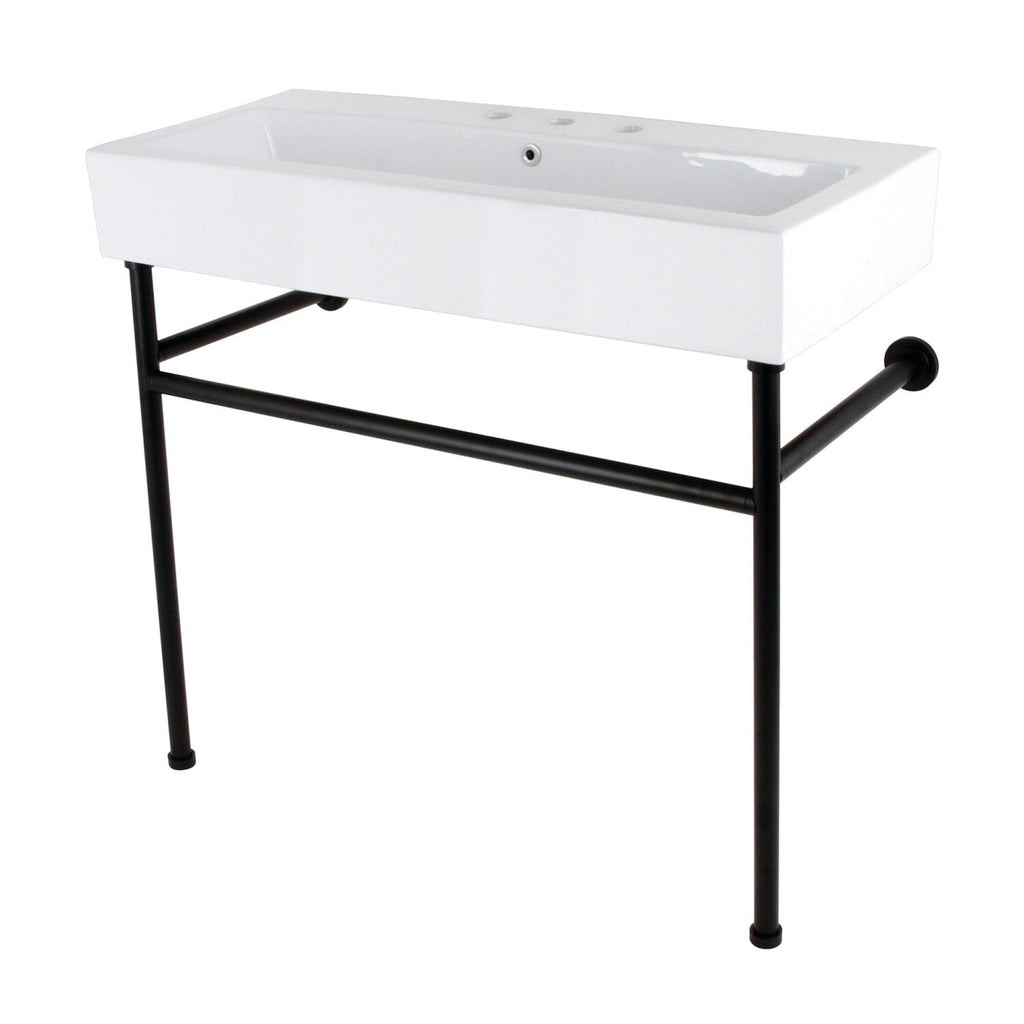 New Haven 39-Inch Console Sink with Stainless Steel Legs  (8" Centers)