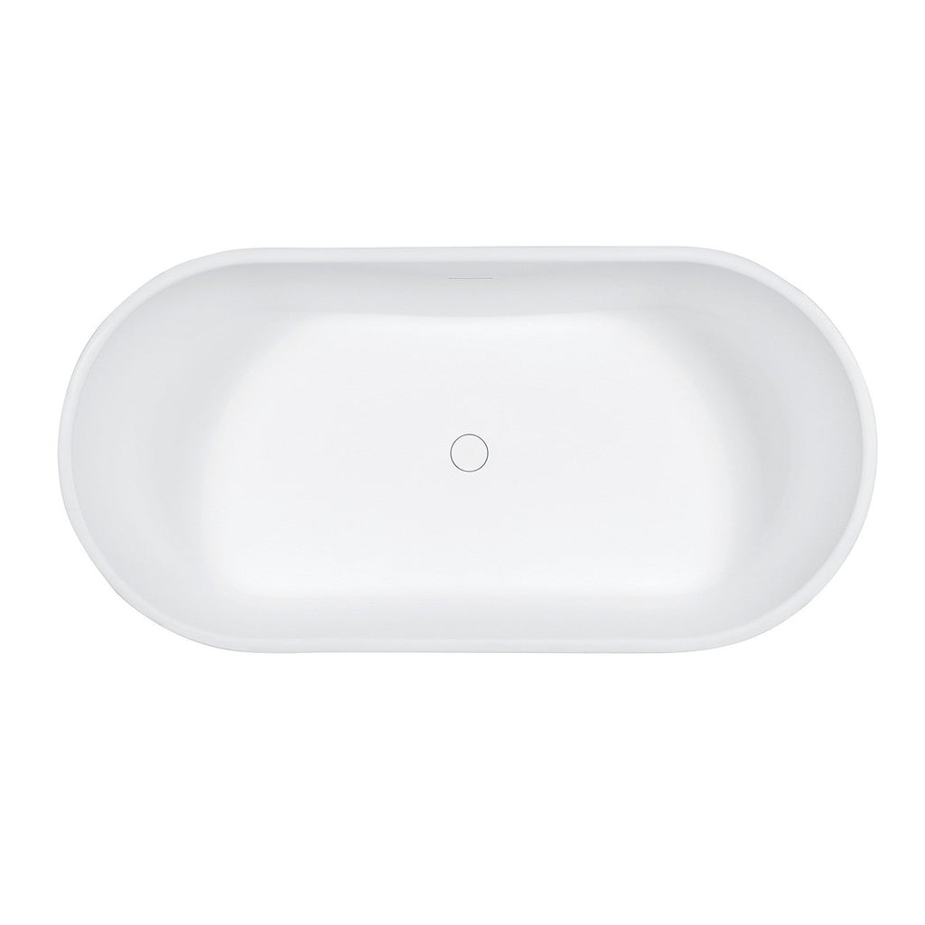 Arcticstone 59-Inch Double Ended Solid Surface Pedestal Tub with Drain