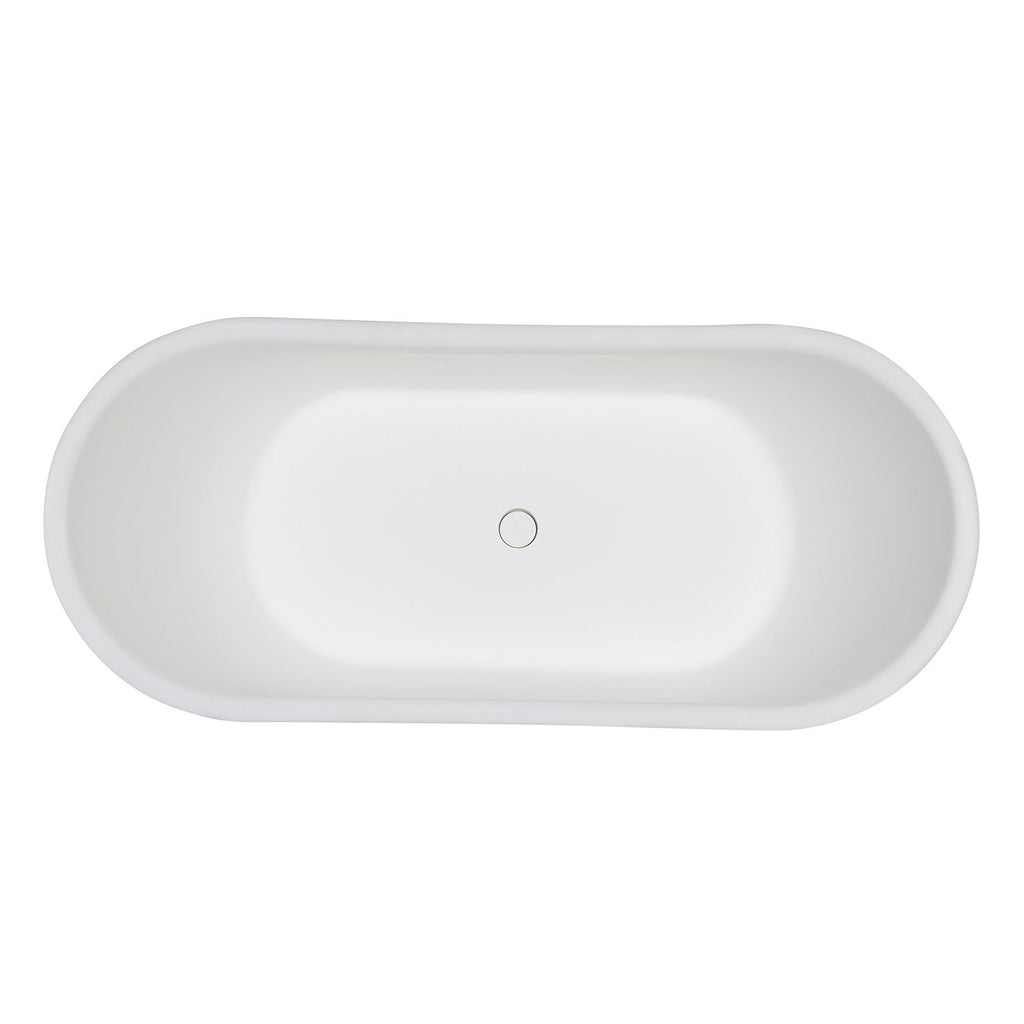 Arcticstone VRTDS683027 68-Inch Solid Surface White Stone Pedestal Tub with Drain