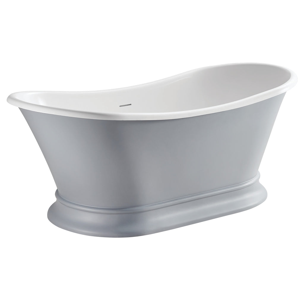 Arcticstone VRTDS683027WG 68-Inch Solid Surface White Stone Pedestal Tub with Drain
