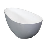 Arcticstone 67-Inch Egg Shaped Solid Surface Freestanding Tub with Drain