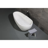 Arcticstone 72-Inch Egg Shaped Solid Surface Freestanding Tub with Drain